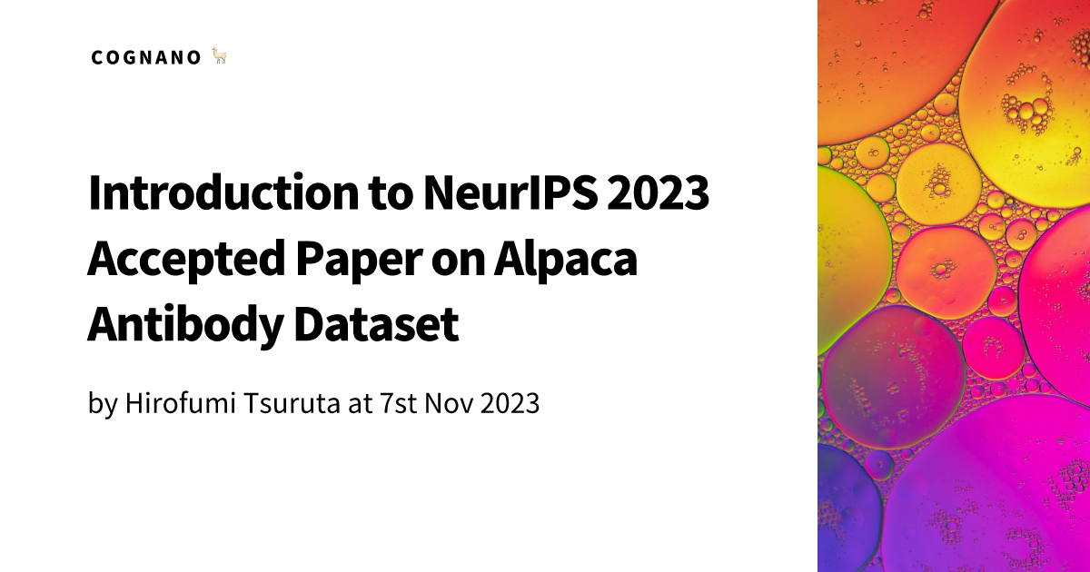 Introduction to NeurIPS 2023 Accepted Paper on Alpaca Antibody Dataset
